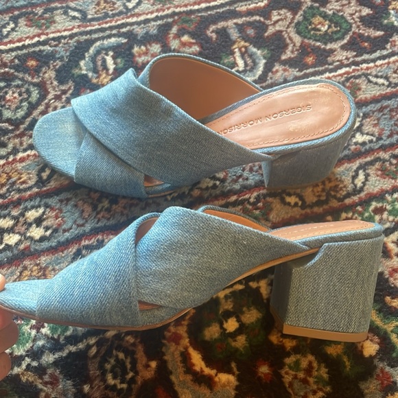 SIGERSON MORRISON - Rhoda blue cross heeled sandals size 7 - Picture 6 of 6